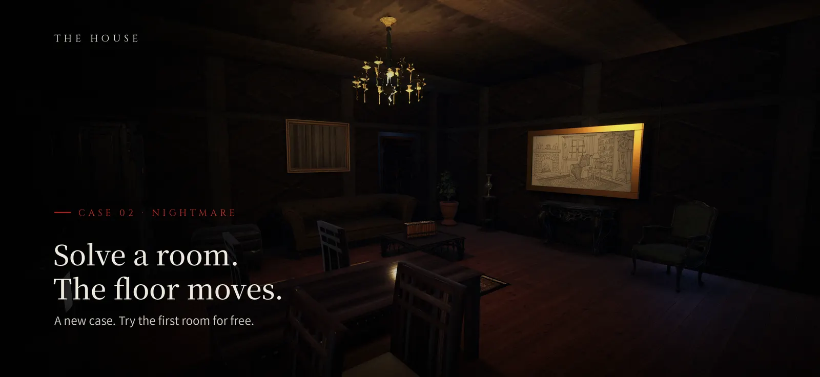 THE HOUSE — Case 03 · Nightmare — solve a room, the floor moves