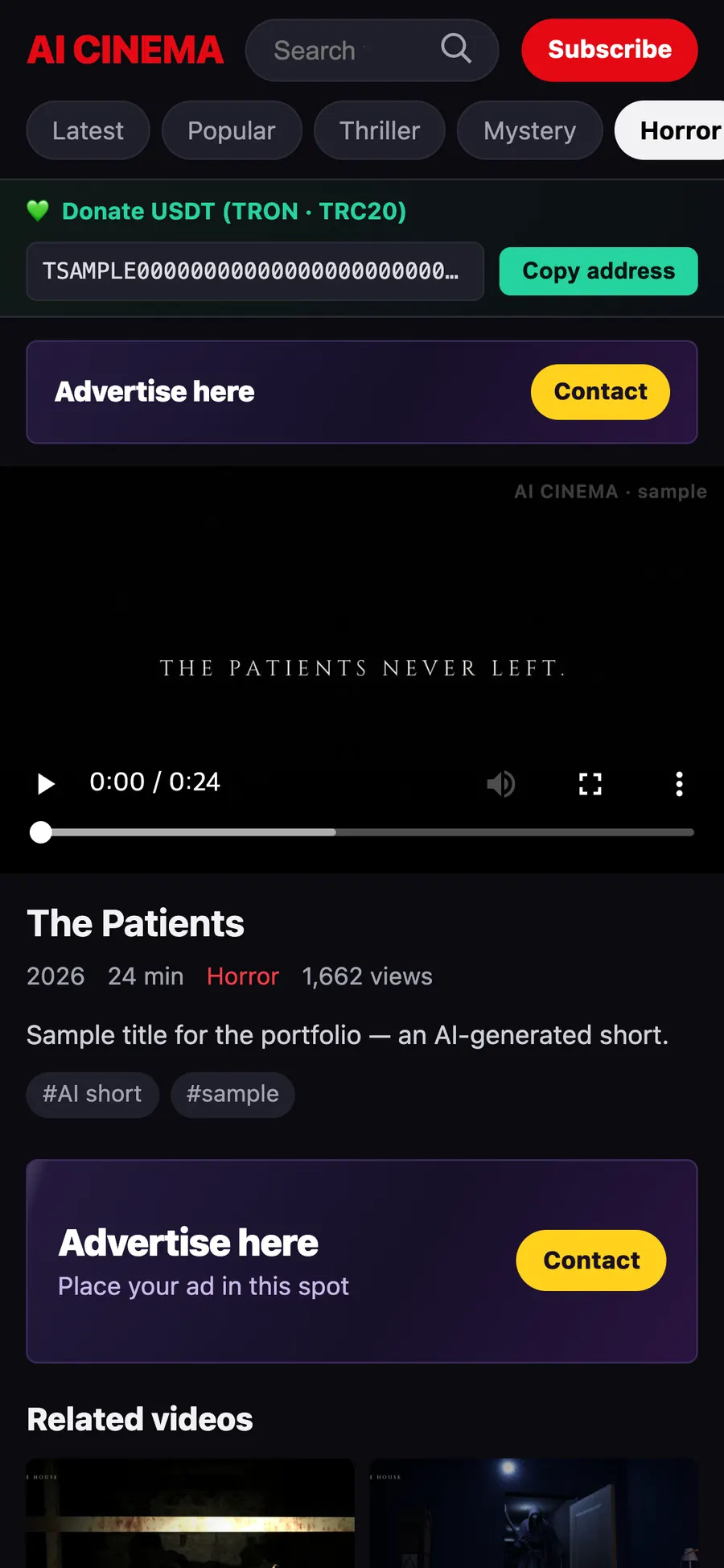 AI Video Streaming Platform — Player