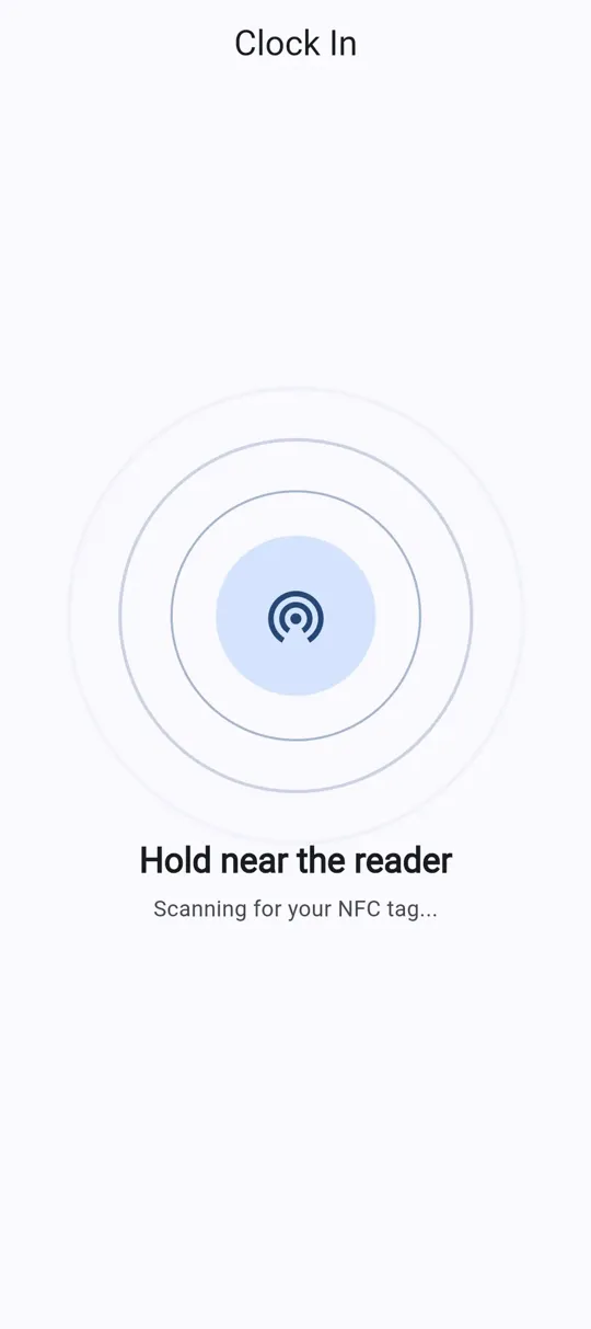 AttenNFC check-in screen