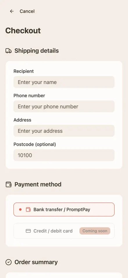 MECHOOSE checkout