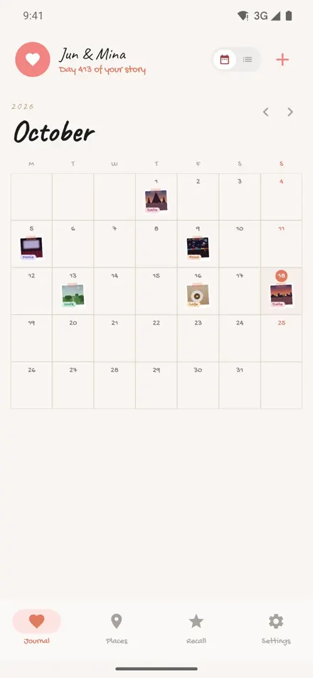Momento calendar on Android