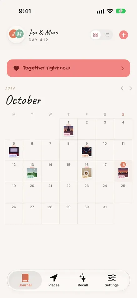 Momento calendar on iOS