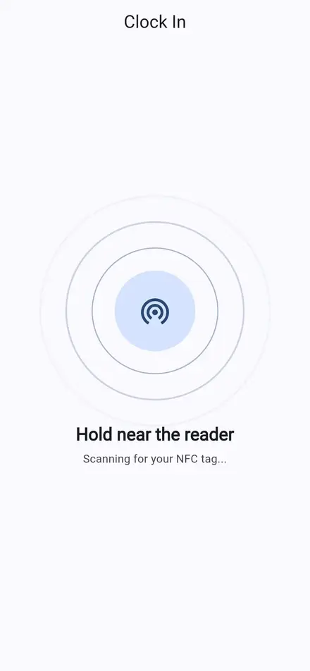AttenNFC check-in on a phone