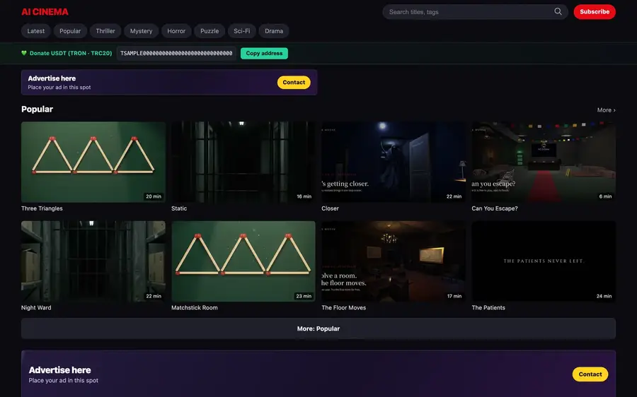 Streaming home on desktop